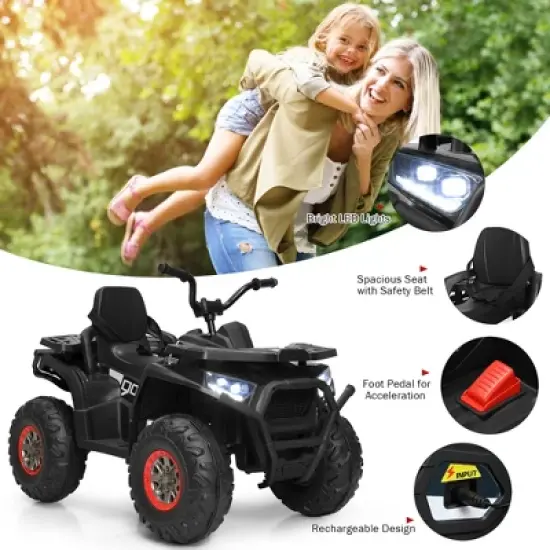 Costway 12V Kids Electric 4-Wheeler ATV Quad 2 Speeds Ride On Car w/MP3&LED Lights image {7}