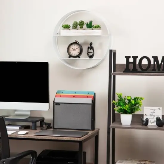 Mind Reader Circular Floating Shelves Metal Mesh image {1}