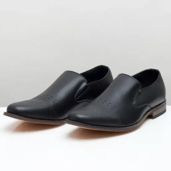 Alpine Swiss Double Diamond Mens Leather Slip-On Loafers Dress Shoes image {5}