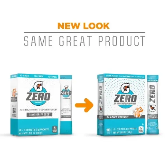Gatorade GZERO Glacier Freeze Sports Drink Mix - 1.08oz: Kosher, Hydration, Low Calorie image {7}