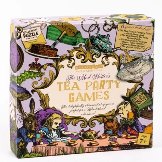 Professor Puzzle USA, Inc. Alice In Wonderland The Mad Hatters Tea Party Games | 6 Games image {1}