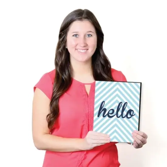 Big Dot of Happiness Hello Little One - Blue and Silver - Baby Boy Nursery Wall Art & Kids Room Decor - Gift Ideas - 7.5 x 10 inches - Set of 3 Prints image {4}