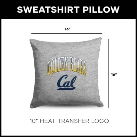 NCAA Cal Golden Bears 16" Heather Gray Sweatshirt Pillow image {4}