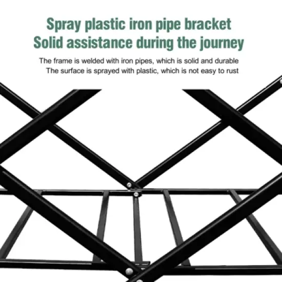 RISOKEYS Collapsible Folding Wagon Cart 220Lbs Capacity,With Adjustable Handle & All-Terrain Wheels for Beach,Camping,Outdoor image {9}