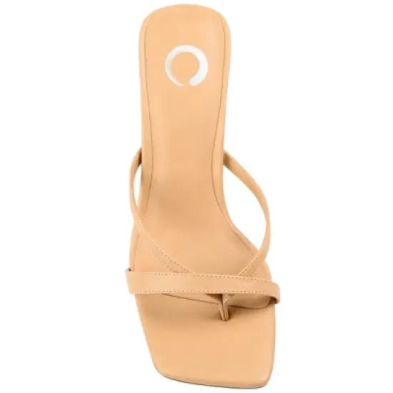 Journee Collection Womens Tallie Tru Comfort Foam Open Toe Mid Heel Pumps Tan 11 image {3}