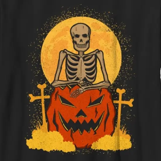 Boy's Lost Gods Halloween Skeleton and Jack-O'-Lantern T-Shirt image {1}