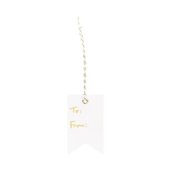 To & From White/Gold Gift Tag - Spritz&trade; image {1}