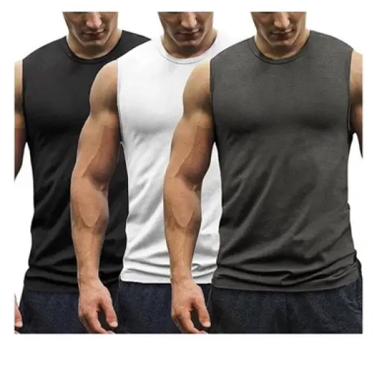 COOFANDY Men's 3 Pack Workout Tank Tops Gym Muscle Tee Bodybuilding Fitness Sleeveless T Shirts S-XXXL image {1}
