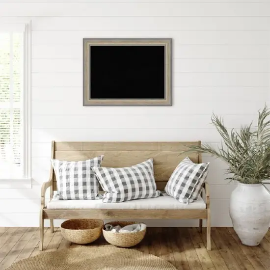 33"x25" Wood Frame Black Cork Board Fleur Champagne Silver - Amanti Art: Bulletin Board, Cork Material, Wall Mount, No Choking Hazard image {4}