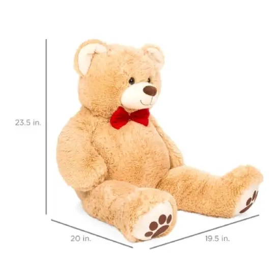 Best Choice Products 38in Giant Soft Plush Teddy Bear Stuffed Animal Toy w/ Bow Tie, Footprints image {6}