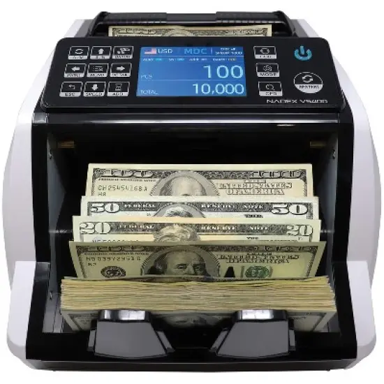 Nadex Coins&trade; V5400 Mixed-Denomination Money Counter and Counterfeit Detector in White image {5}