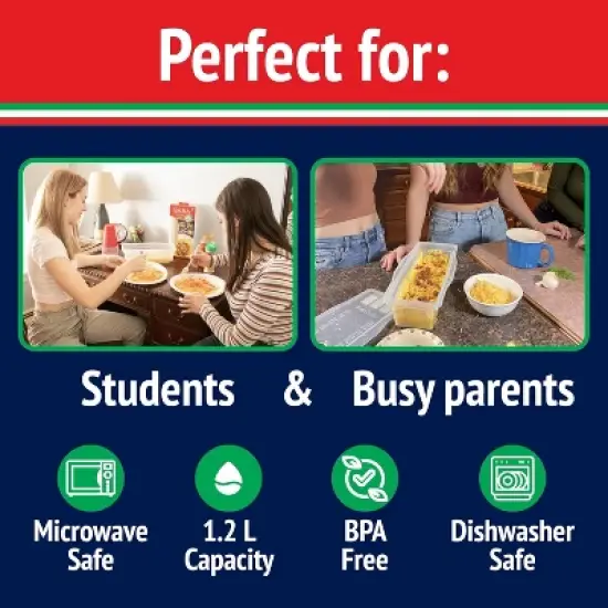 The Original Fasta Pasta Microwave Cooker w Lid & Built-in Strainer- No More Waiting for Water to Boil, Al Dente Pasta Every time- Patented Design image {2}