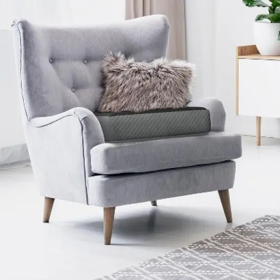 K?lbs Extra Large Recliner Cushion | Chic 2 Tone Velvet Cover | Memory Foam Seat Cushion 5 inch Thick 20" x 20" Extra Large Chair Cushion image {6}