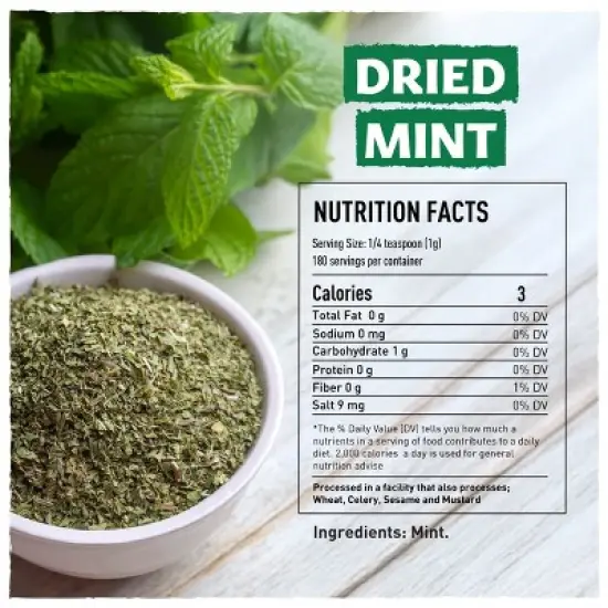 Eastanbul Dried Mint, Dried Mint for Cooking, Natural Peppermint Leaves, 6.3oz image {8}