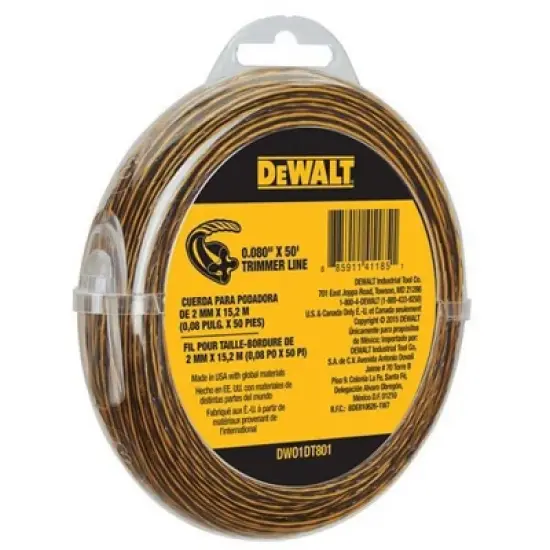 Dewalt DWO1DT801 String Trimmer Line, 50-Feet by 0.080-Inch image {2}