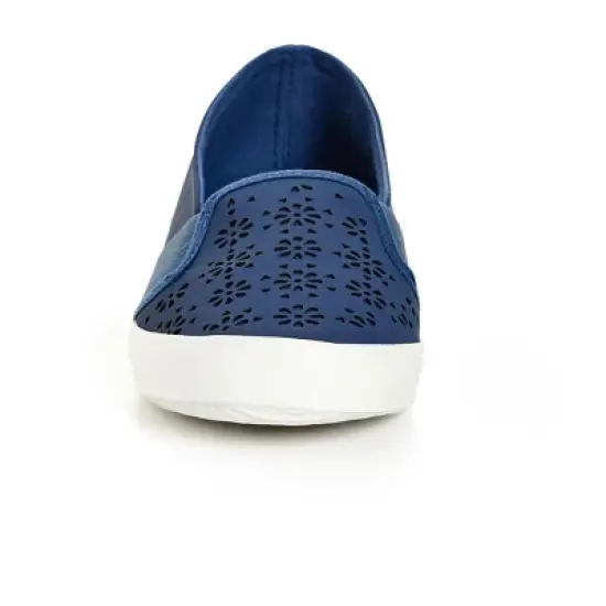 Women's WIDE FIT Laser Cut Skater - navy | EVANS image {4}