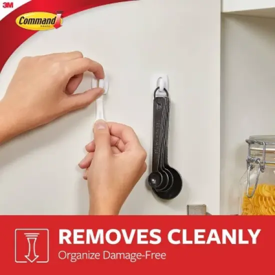 Command 12pk Damage Free Mini Hooks White: Adhesive Plastic Hooks for Stockings & Lights, 0.5 lb Capacity, 6 Pack image {4}