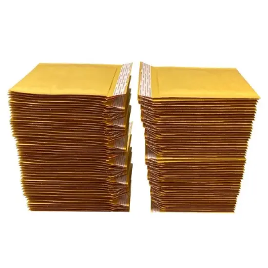 UOFFICE Pack of 100 Kraft Bubble Mailers 4" x 8" - #000 Self-Seal Padded Envelopes image {3}