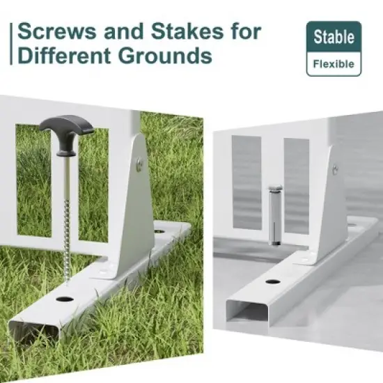 PexFix 72 in. x 47 in. Outdoor Metal Privacy Screen Garden Fence in Streets Pattern in White image {11}