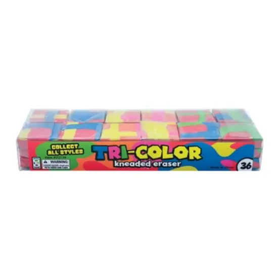 Geddes Tri-Color Kneaded Eraser - 36 per display image {1}