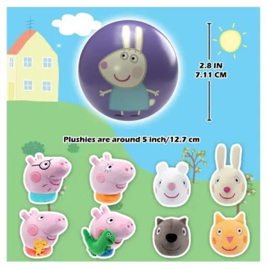 Peppa Pig MiraBall, 3-in-1 Surprise, Blind Box Toys for Kids - Collectable Characters from TV Shows - Metal Ball, Plush, Stickers, White Ribbon image {3}