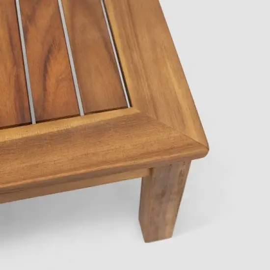 Santa Ana 4pc Acacia Wood Chat Set Teak/Dark Teal - Christopher Knight Home image {5}