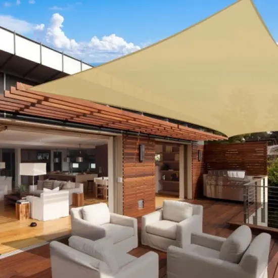 LAGarden 20x16Ft HDPE Rectangle Sun Shade Sail image {1}