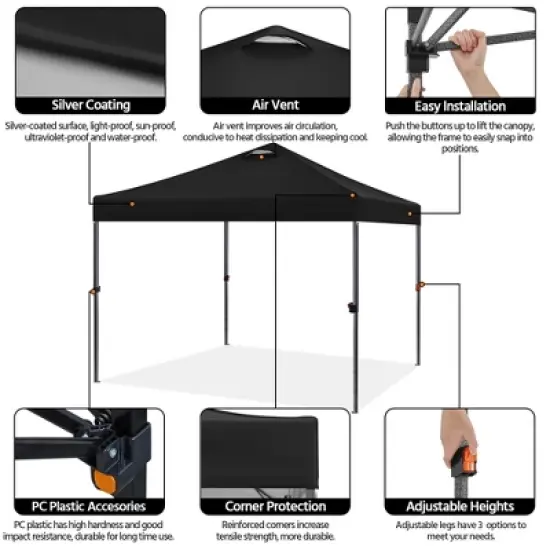 Yaheetech 10&times;10 FT Portable Pop Up Canopy Tent with Roller Bag image {3}