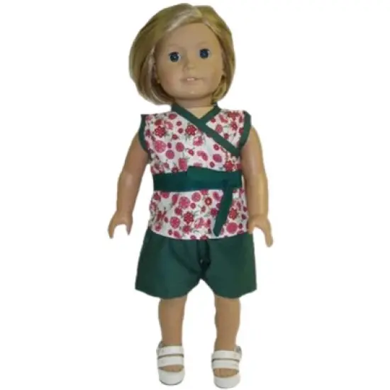 Matching Green Shorts and Top Girl and Dolls Size 6 image {3}