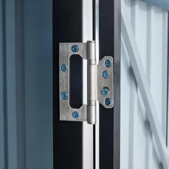 Acekool 5x8 FT Galvanized Steel Outdoor Storage Shed with Sloped Roof, Lockable Door, Firewood & Tool Storage for Backyard and Patio image {1}