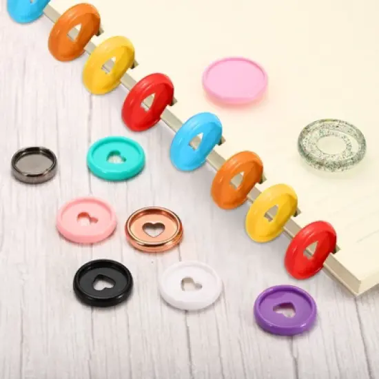 Unique Bargains Plastic DIY Notebook Planner Heart Binder Rings 22 Pcs image {4}