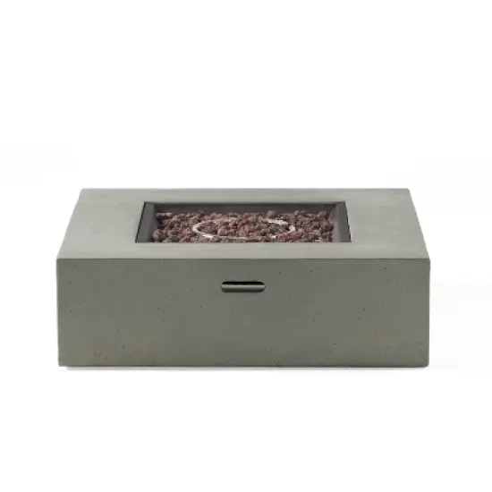 40 Inch Square Outdoor Fire Table with 50,000 BTU and Smooth Concrete Design image {10}