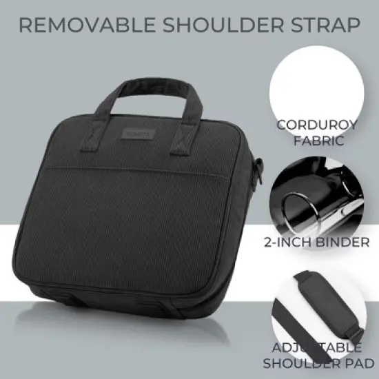 ZICOTO Beautiful 2-Inch 3-Ring Zipper Binder with Strap &ndash; Holds 500 Sheets, Laptop & Books &ndash; Premium Fabric, Extra Pockets, Great for School & Travel image {4}