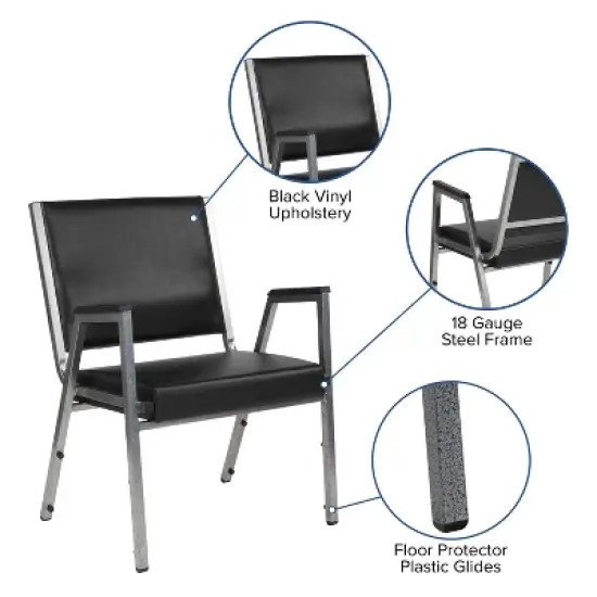 Flash Furniture HERCULES Series 1000 lb. Rated Antimicrobial Bariatric medical Reception Arm Chair image {9}
