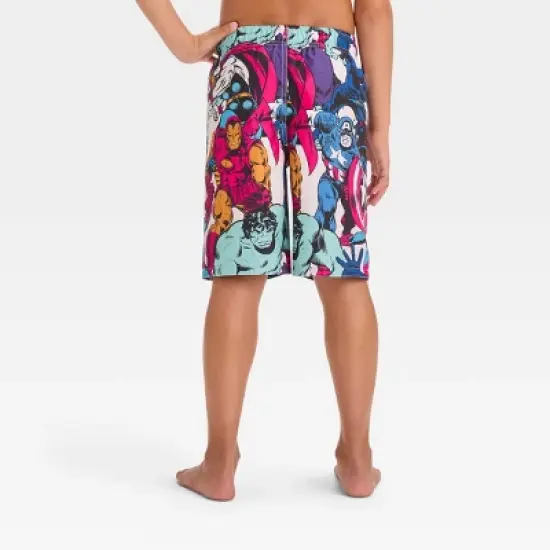 Boys' Marvel Fictitious Character Swim Shorts - White/Blue/Orange image {2}