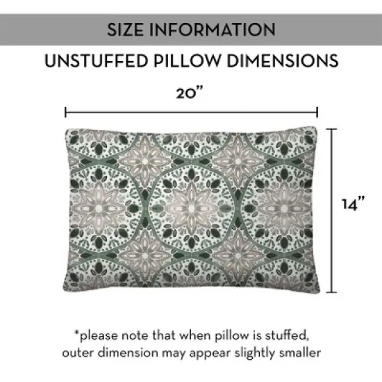 Creative Products Faded Gray Green Medallions 14x20 Indoor / Outdoor Pillow image {8}