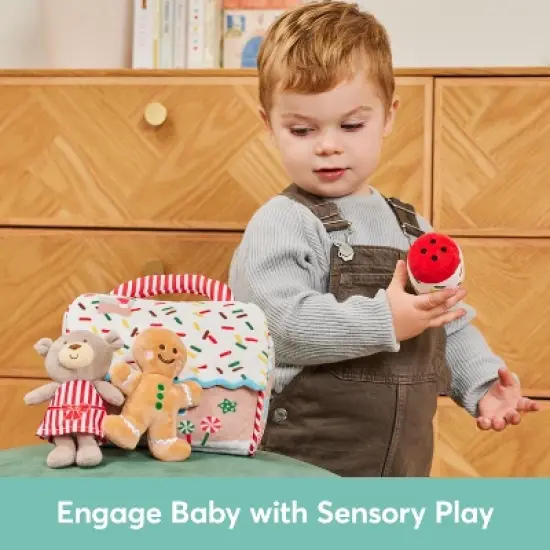 Baby GUND Play Soft Collection, My First Gingerbread House 5-Piece Playset with Rattle, Squeaker and Crinkle Plush Toys, 7.5&rdquo; image {1}