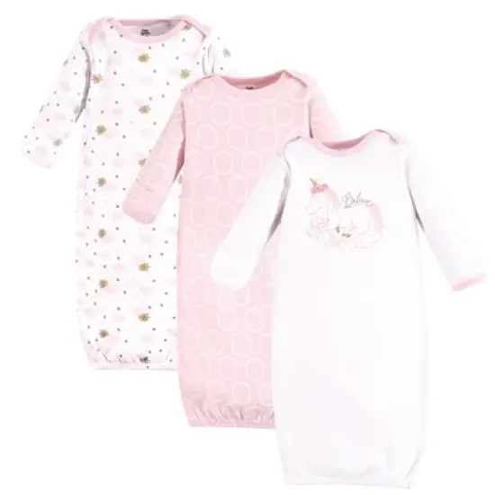 Yoga Sprout Baby Girl Cotton Long-Sleeve Gowns 3pk image {1}