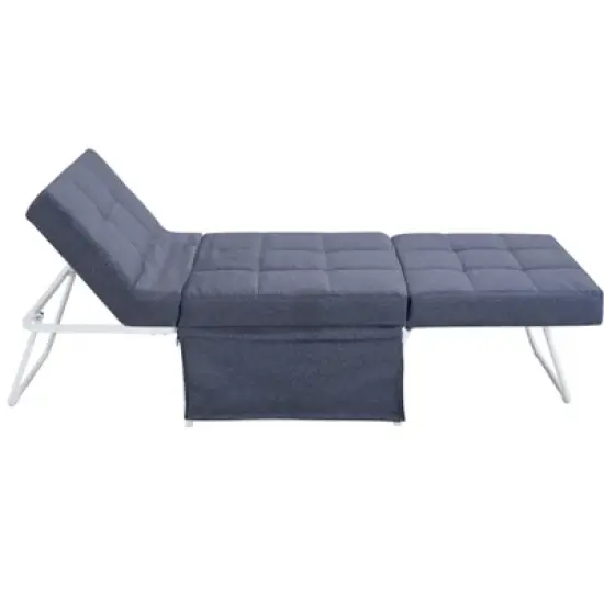 Folding Ottoman Bed with Adjustable Backrest, Modern Futon Couch, Convertible Chair into Sofa Bed for Living Room Apartment Office Small Space image {9}