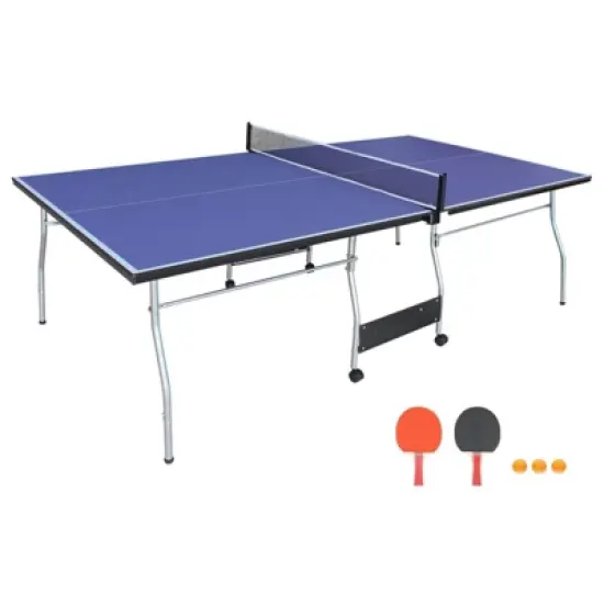 SEVOBAL Table Tennis Accessories 8ft Foldable Ping Pong Table Set for Easy Storage and Transport, Blue, 50.44"*27.24"*5.28" image {5}