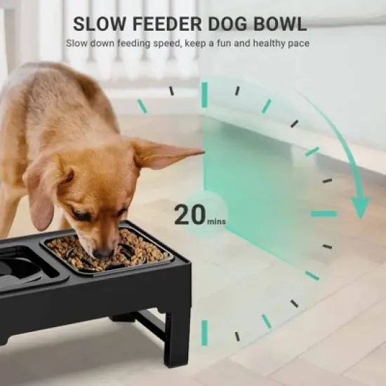 Els Pet 2L 2-in-1 Elevated Feeding Station Slow Feeding and Floating Dog and Cat Bowl image {2}