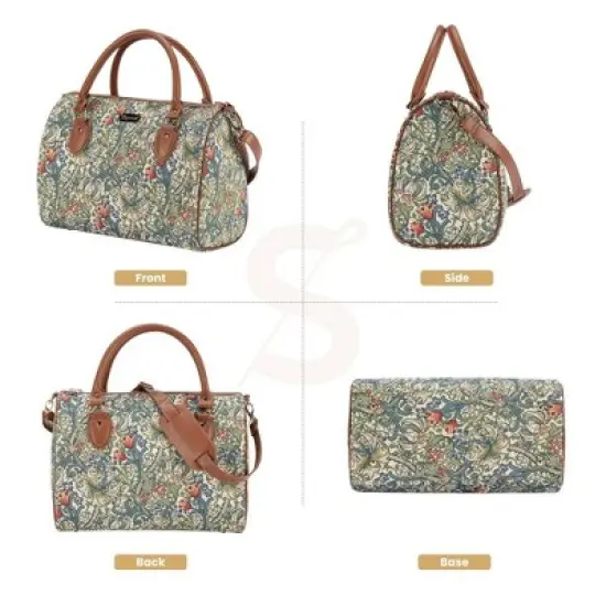 Signare USA William Morris Golden Lily Green Travel Bag image {1}