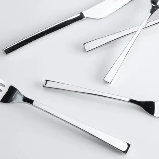 Gibson Elite Sparland Flatware Silverware Utensil Set with Spoons, Forks, and Knives for Kitchen Home Cutlery Use, Forged Stainless Steel (20 Piece) image {3}