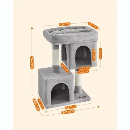 Feandrea Cat Tree, Cat Tower, Cat Condo, Large Cat Perch, 2 Cat Caves, Scratching Post image {7}