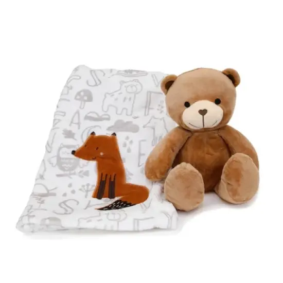 Bedtime Originals Plush Bear Stuffed Animal & Fox Baby Blanket Gift Set image {1}
