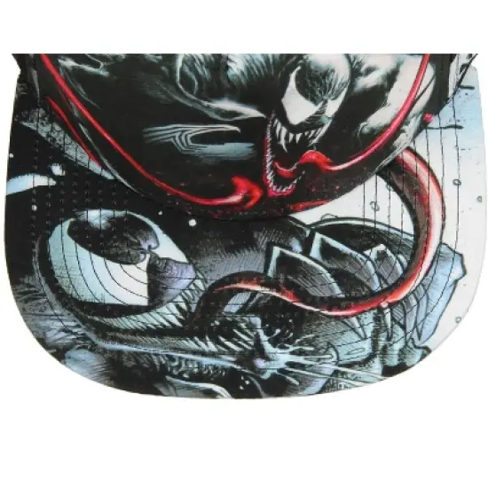 Marvel Comics Venom Sublimated All Over Print Snapback Hat Cap NEW Black image {3}