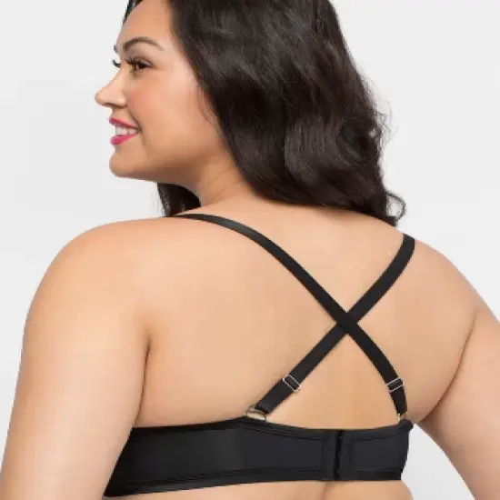 Curvy Couture Women's Strappy Tulip Lace Push Up Bra image {3}