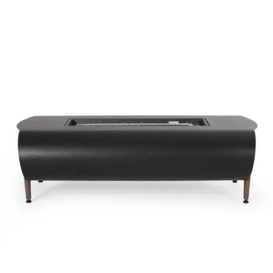 Shenandoah Outdoor 50000 BTU Rectangular Fire Pit Dark Gray/Wood - Christopher Knight Home image {9}