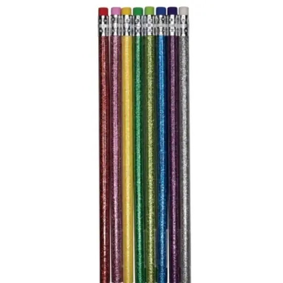 Sparkle & Shine Glitter Pencils (8 Pack) - Assorted Glitter Colors, #2 HB Lead image {5}