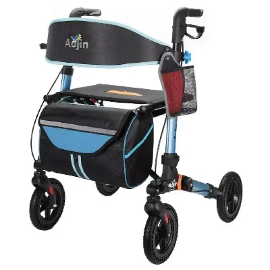 KTMBDW Foldable Rollator Walkers with Seat for Seniors, Adjustable Height, Lightweight Rolling Walker image {7}